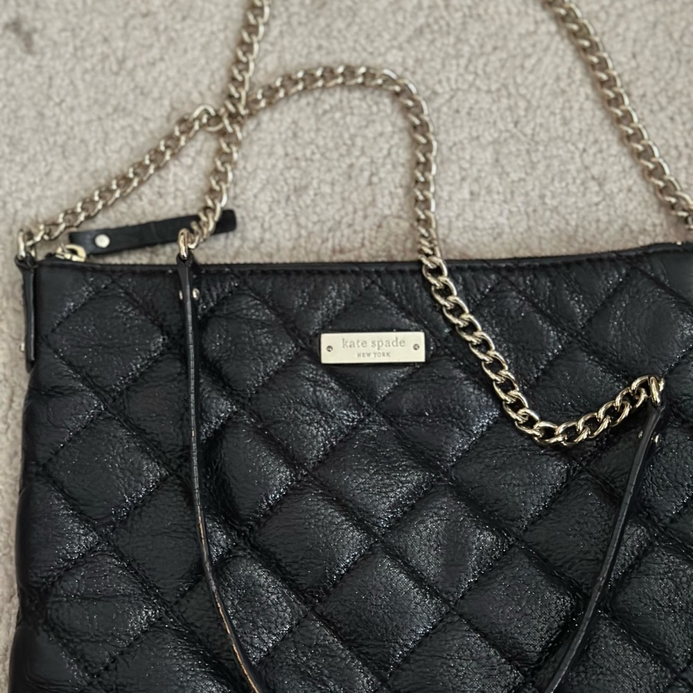 Kate Spade black quilted crossbody bag